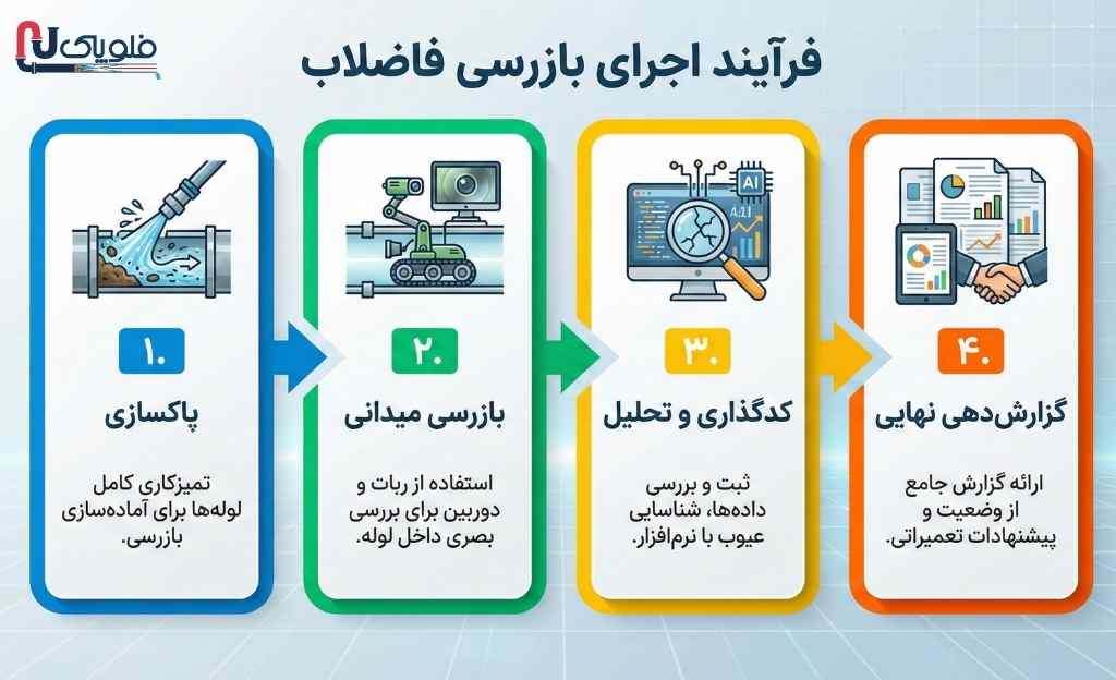 مراحل بازرسی لوله با ربات در فلوپاک